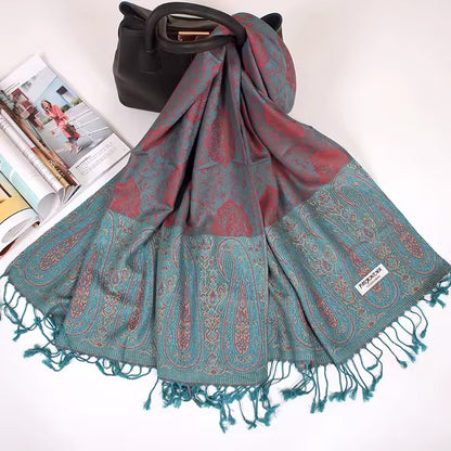 Luxury Women Classic Pashmina Cashmere Touch Scarf - Warm Fringe Pashmina Shaw