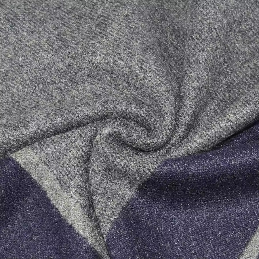 Men & Women Checked Pattern Cashmere Touch Scarf - Warm Fringe Shawl