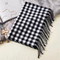 Men &  Women Checked Pattern Cashmere Touch Scarf - Warm Fringe Shawl