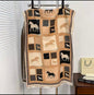 Luxury Women Limited Edition Horse Design Cashmere Touch Scarf - Warm Fringe Shawl