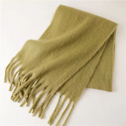 Men Wool & Women Woollen Cashmere Touch Scarf - Warm Fringe Shawl