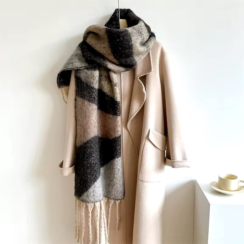Women Woollen & Men Wool Scarf - Warm Fringe Shaw