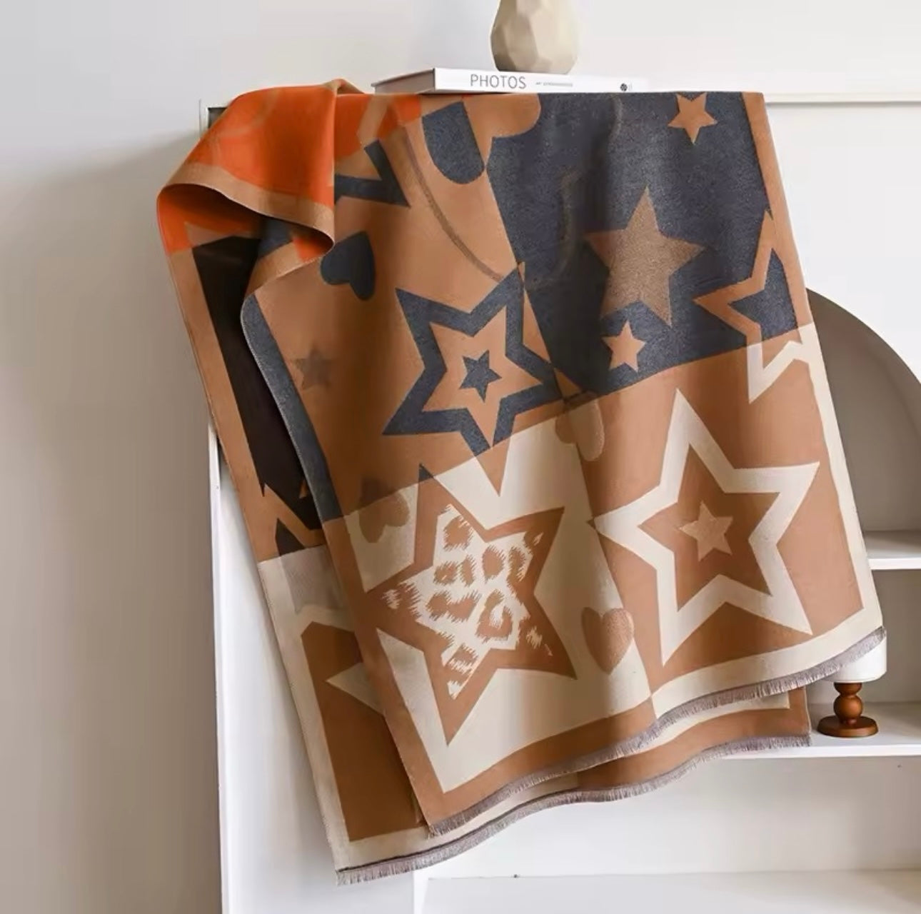 Women Luxurious Cashmere Touch Scarf - Warm Fringe Shawl