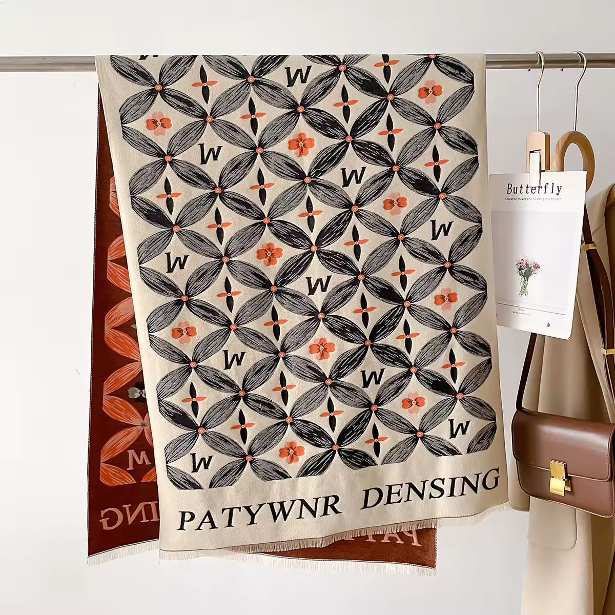 Women Luxurious Cashmere Touch Scarf - Warm Fringe Shawl