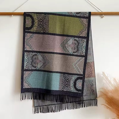 Luxury Women Classic Pashmina Double Sided Cashmere Touch Scarf - Warm Fringe Shawl UK