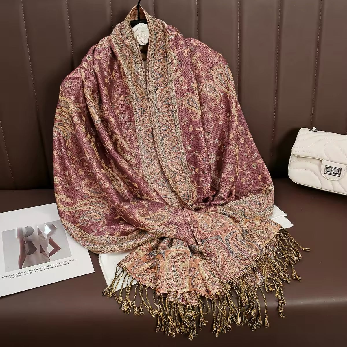 Luxury Women Classic Pashmina  Cashmere Touch Bohemia Scarf - Warm Fringe Shawl