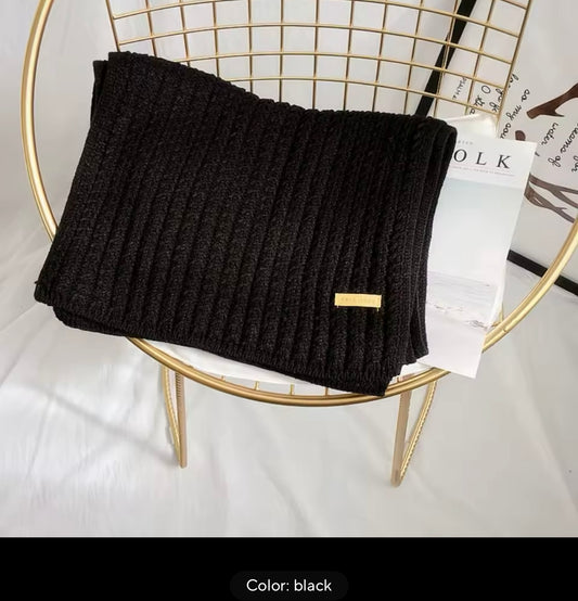 Fashion Women Men Wool Winter Warm Knitted Scarf Solid Color Outdoor Thickened Neckerchief Vintage Wraps Long Scarves Neck Cover Women Woollen