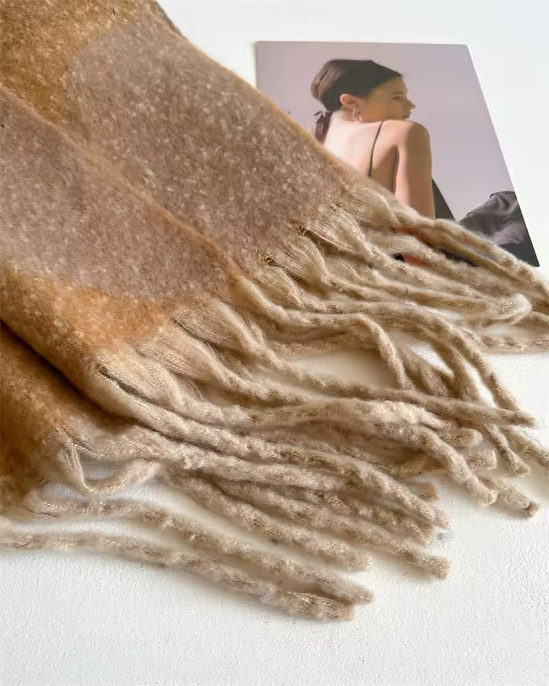 Women Woollen & Men Wool Scarf - Warm Fringe Shaw