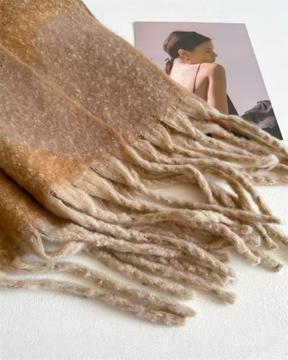 Women Woollen & Men Wool Scarf - Warm Fringe Shaw