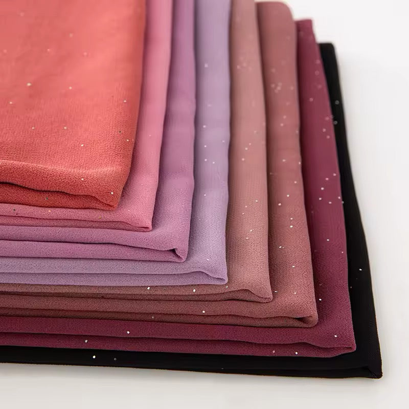 Women Glimmer Shiny Women Hijab Scarf Muslim Long Scarves Light Weight