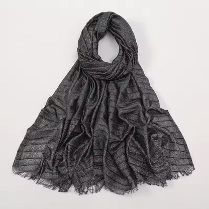 Women Glimmer Shiny Women Hijab Scarf Muslim Long Scarves Light Weight