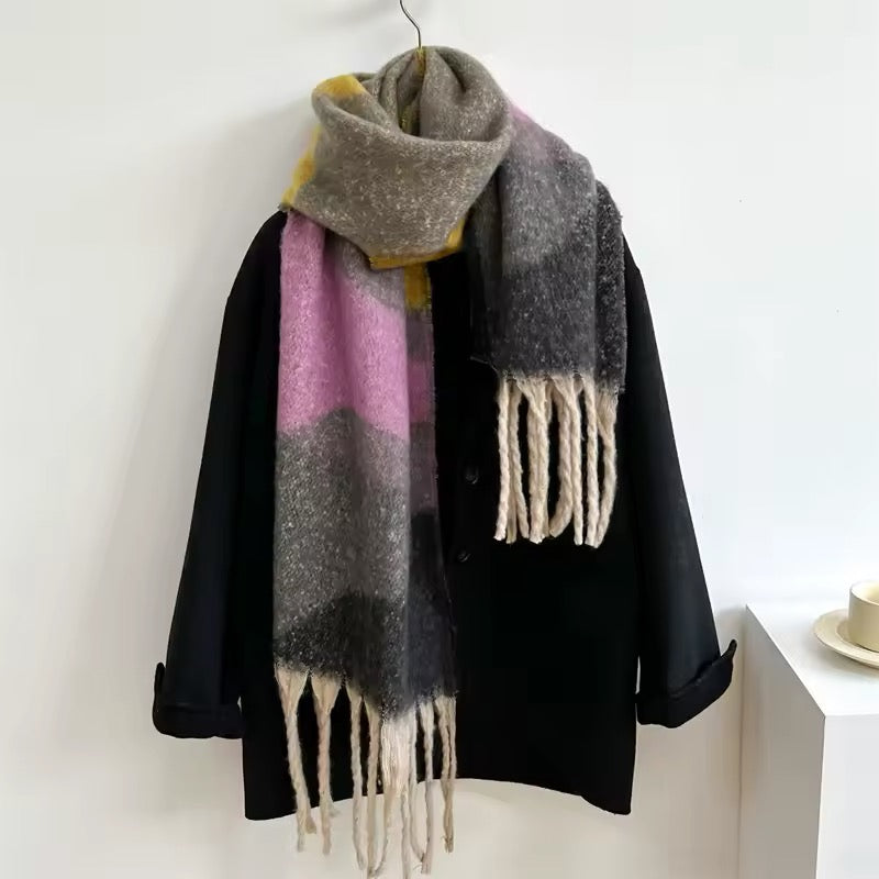 Women Woollen & Men Wool Scarf - Warm Fringe Shaw
