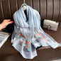 Women Embroidered Scarf Elegant and Versatile for Women Floral Shawl
