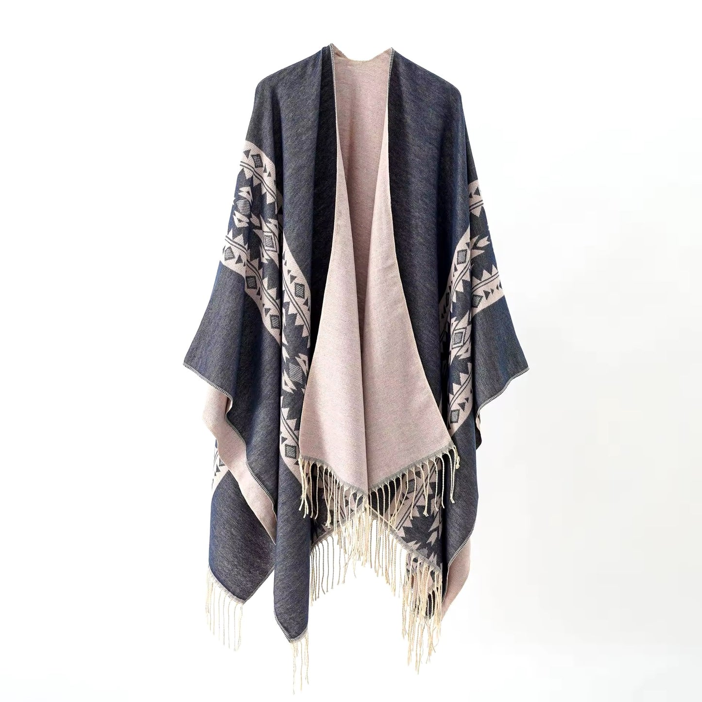 Cashmere Wool Cape Scarf Split Thickened Autumn and Winter Women Cape