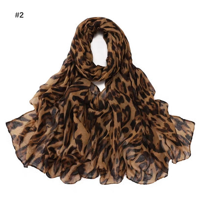Cheetah Print Women Silk Satin Scarf Foulard Women Hijab Women Allure Wrap