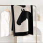 Luxury Women Limited Edition Horse Design Cashmere Touch Scarf - Warm Fringe Shawl