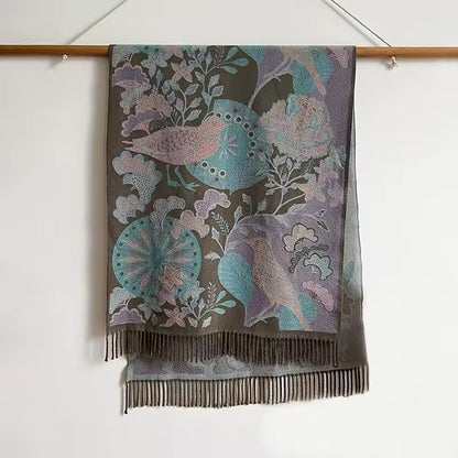 Luxury Women Classic Pashmina Double Sided Cashmere Touch Scarf - Warm Fringe Shawl
