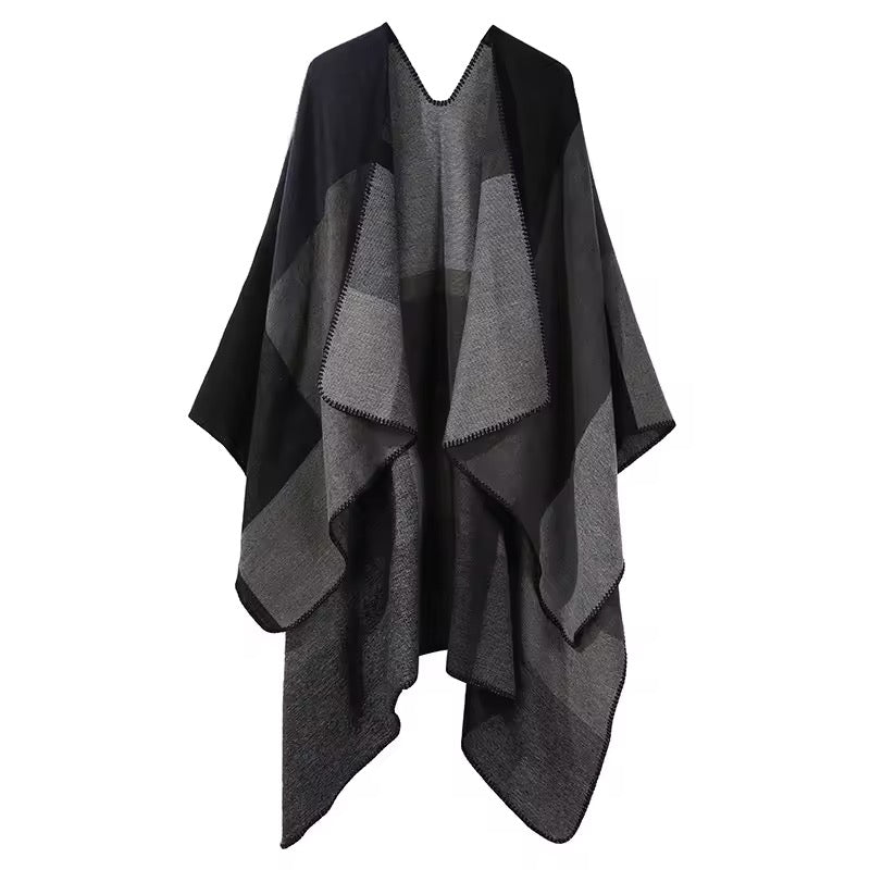 Cashmere Wool Cape Scarf Split Thickened Autumn and Winter Women Cape