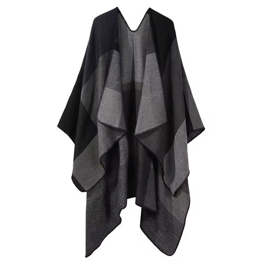 Cashmere Wool Cape Scarf Split Thickened Autumn and Winter Women Cape