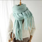 Men Wool & Women Woollen Cashmere Touch Scarf - Warm Fringe Shawl