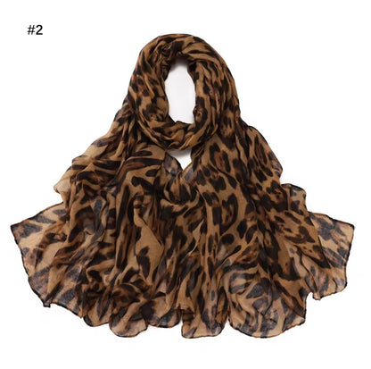 Cheetah Print Women Silk Satin Scarf Foulard Women Hijab Women Allure Wrap