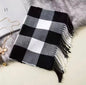 Men &  Women Checked Pattern Cashmere Touch Scarf - Warm Fringe Shawl