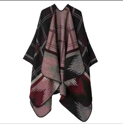 Cashmere Wool Cape Scarf Split Thickened Autumn and Winter Women Cape