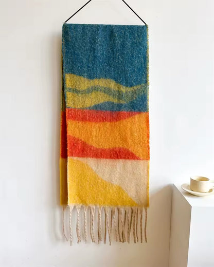 Women Woollen & Men Wool Scarf - Warm Fringe Shaw