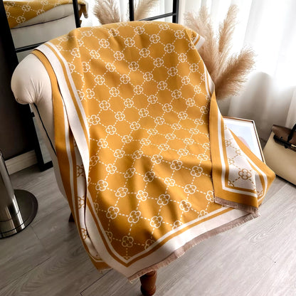 Women Luxurious Cashmere Touch Scarf  - Warm Fringe Shawl