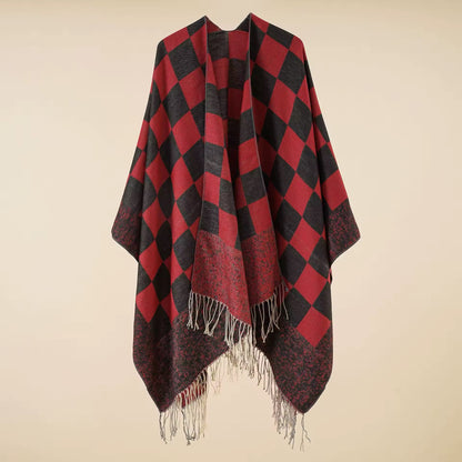 Cashmere Wool Cape Scarf Split Thickened Autumn and Winter Women Cape