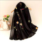Women Embroidered Scarf Elegant and Versatile for Women Floral Shawl