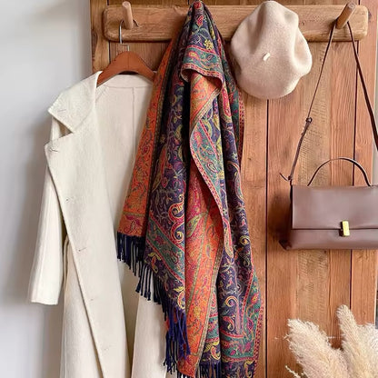 Luxury Women Classic Pashmina Double Sided Cashmere Touch Scarf - Warm Fringe Shawl