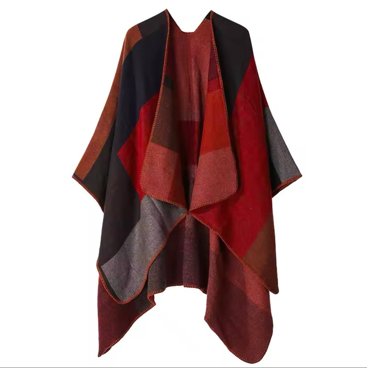 Cashmere Wool Cape Scarf Split Thickened Autumn and Winter Women Cape