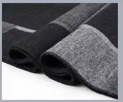 Men & Women Checked Pattern Cashmere Touch Scarf - Warm Fringe Shawl
