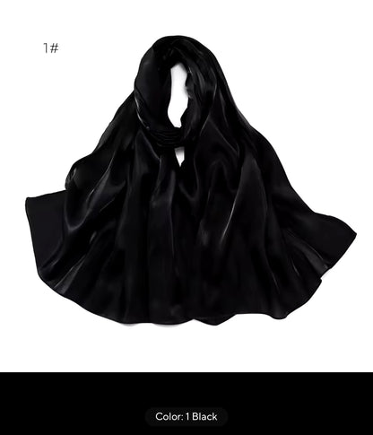 Women Glimmer Shiny Women Hijab Scarf Muslim Long Scarves Light Weight