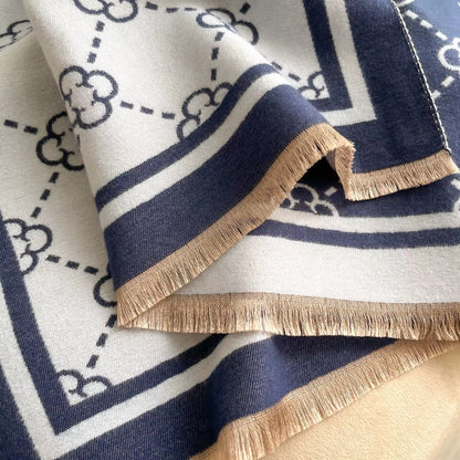 Women Luxurious Cashmere Touch Scarf  - Warm Fringe Shawl