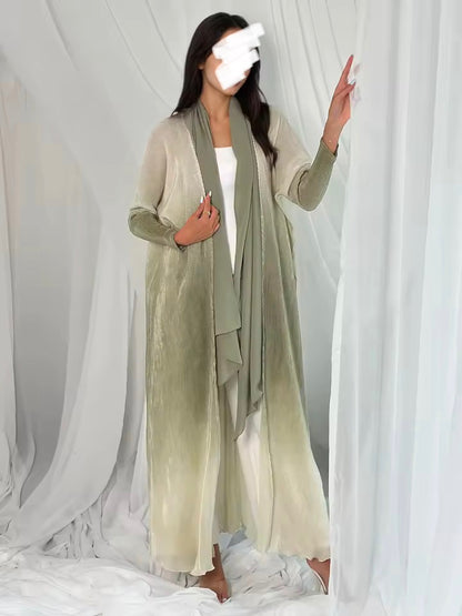 Women Split Abaya Open Front Kaftan Arab Long Robe