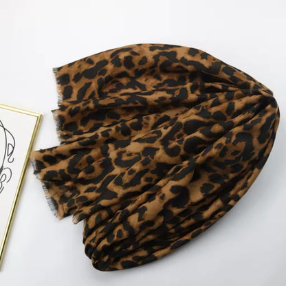 Leopard & Cheetah Print Scarf Thickened Warm Cashmere Scarves Luxury Shawl Women Allure