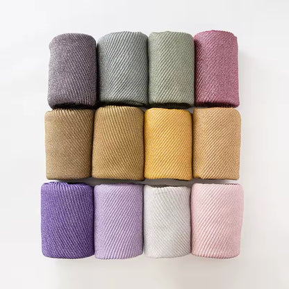 Women Glimmer Shiny Women Hijab Scarf Muslim Long Scarves Light Weight