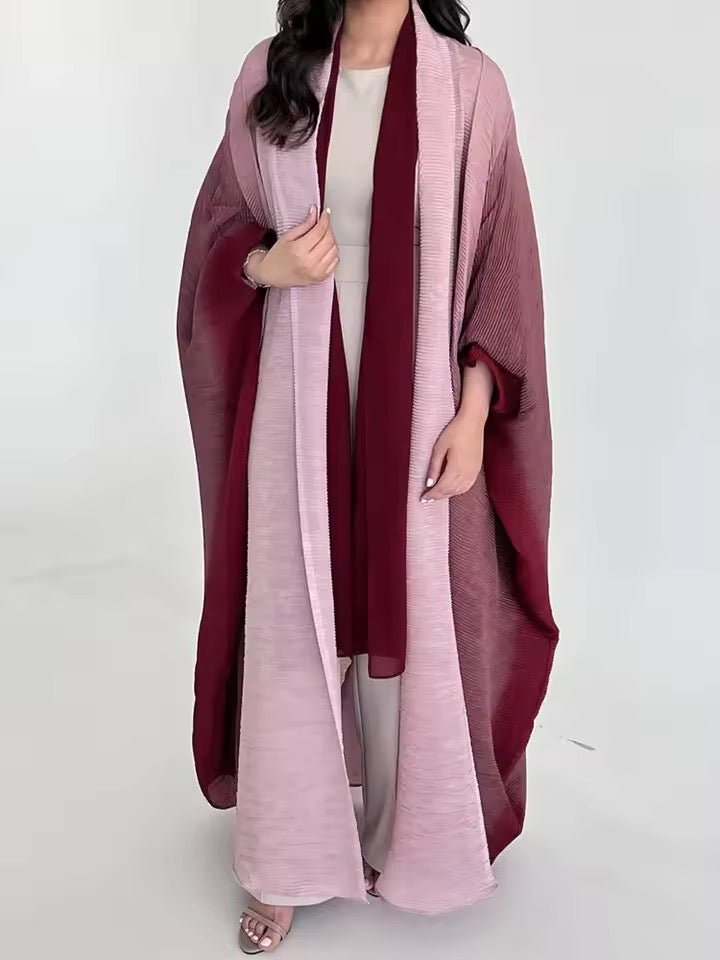 Women Split Abaya Open Front Kaftan Arab Long Robe