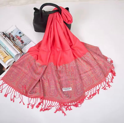 Luxury Women Classic Pashmina Cashmere Touch Scarf - Warm Fringe Pashmina Shaw