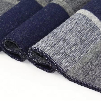Men & Women Checked Pattern Cashmere Touch Scarf - Warm Fringe Shawl
