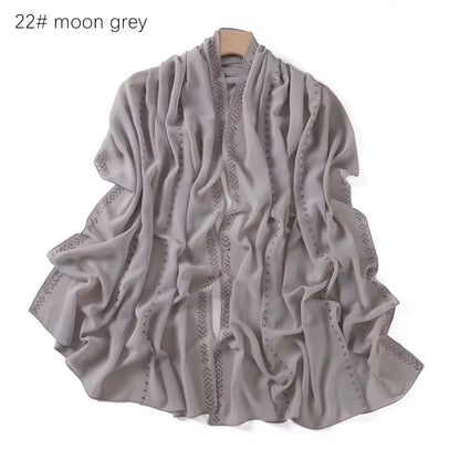 Women Glimmer Shiny Women Hijab Scarf Muslim Long Scarves Light Weight