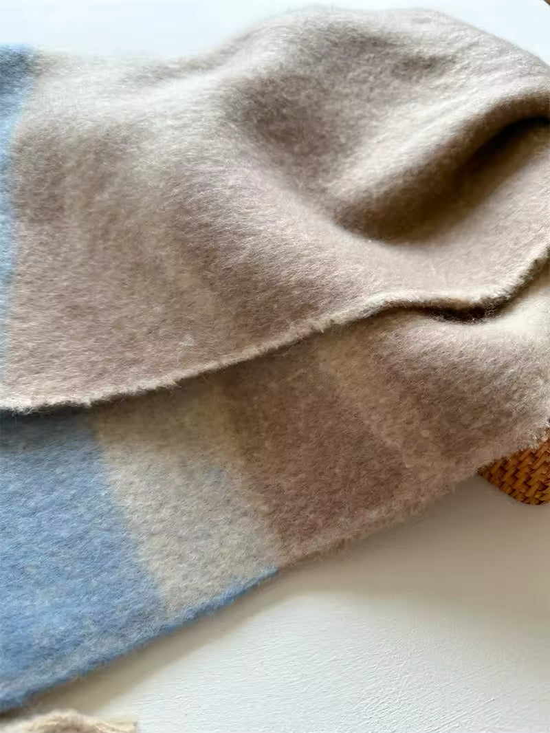 Women Woollen & Men Wool Scarf - Warm Fringe Shaw