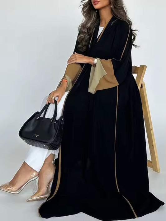 Split Women Black Abaya Modest Clothing Women Split Coat Abaya