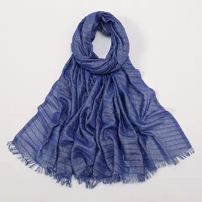 Women Glimmer Shiny Women Hijab Scarf Muslim Long Scarves Light Weight