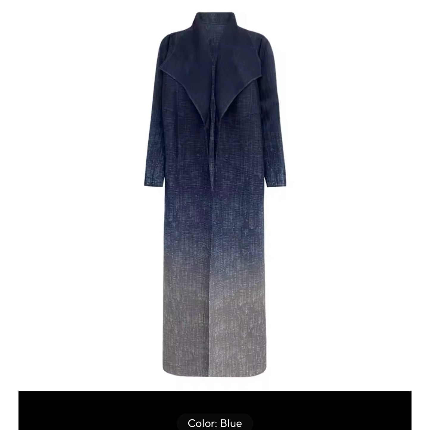 Women Split Abaya Fashion Open Front Long Coat Gradient Loose Design Trench Coat