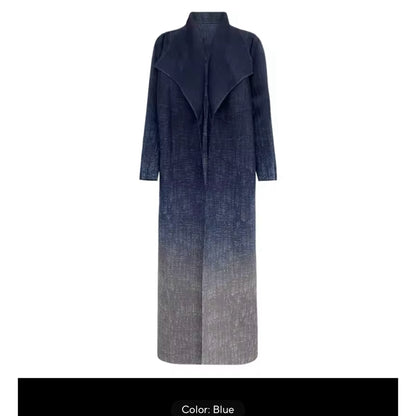 Women Split Abaya Fashion Open Front Long Coat Gradient Loose Design Trench Coat