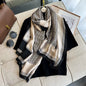 Satin Shawls Autumn Colour Print Luxury Silk Scarf Scarves Women Silk Satin