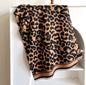 Leopard & Cheetah  Print Scarf Thickened Warm Cashmere Double Sided Shawl Women Allure